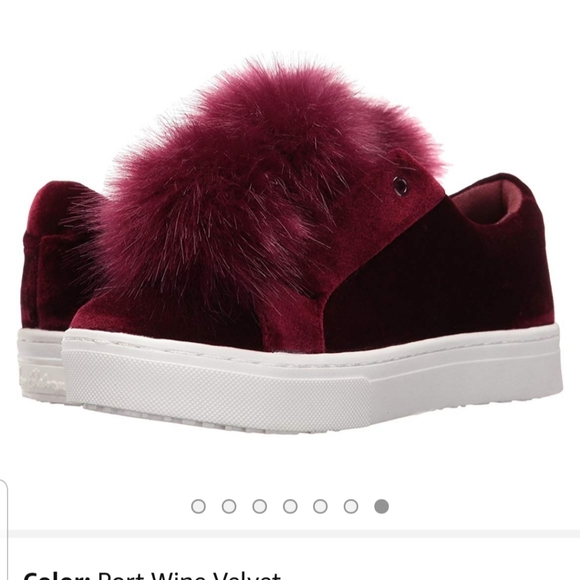 Sam Edelman Shoes - Sam Edelman Leya Port Wine Velvet Sneakers Sz 11